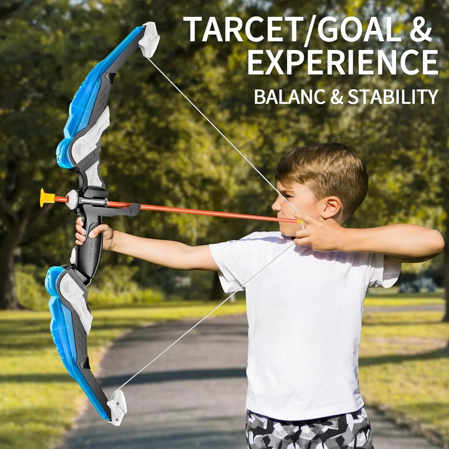 Kids LED Bow & Arrow Set – Safe Archery Toy with Target