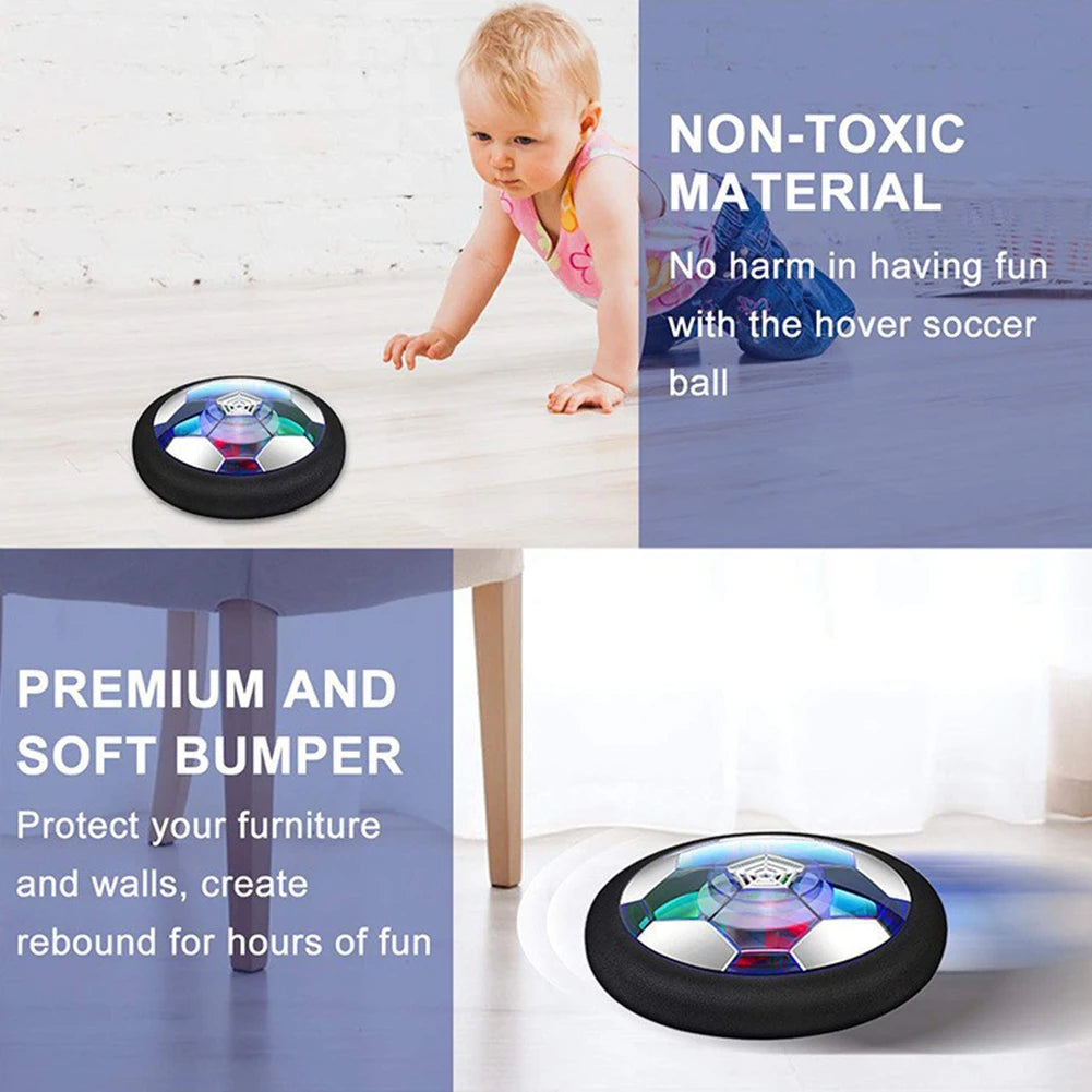 Hover Soccer Ball with LED Light and Foam Bumper Indoor Outdoor Toys Air Floating Soccer Ball Gifts for Kids