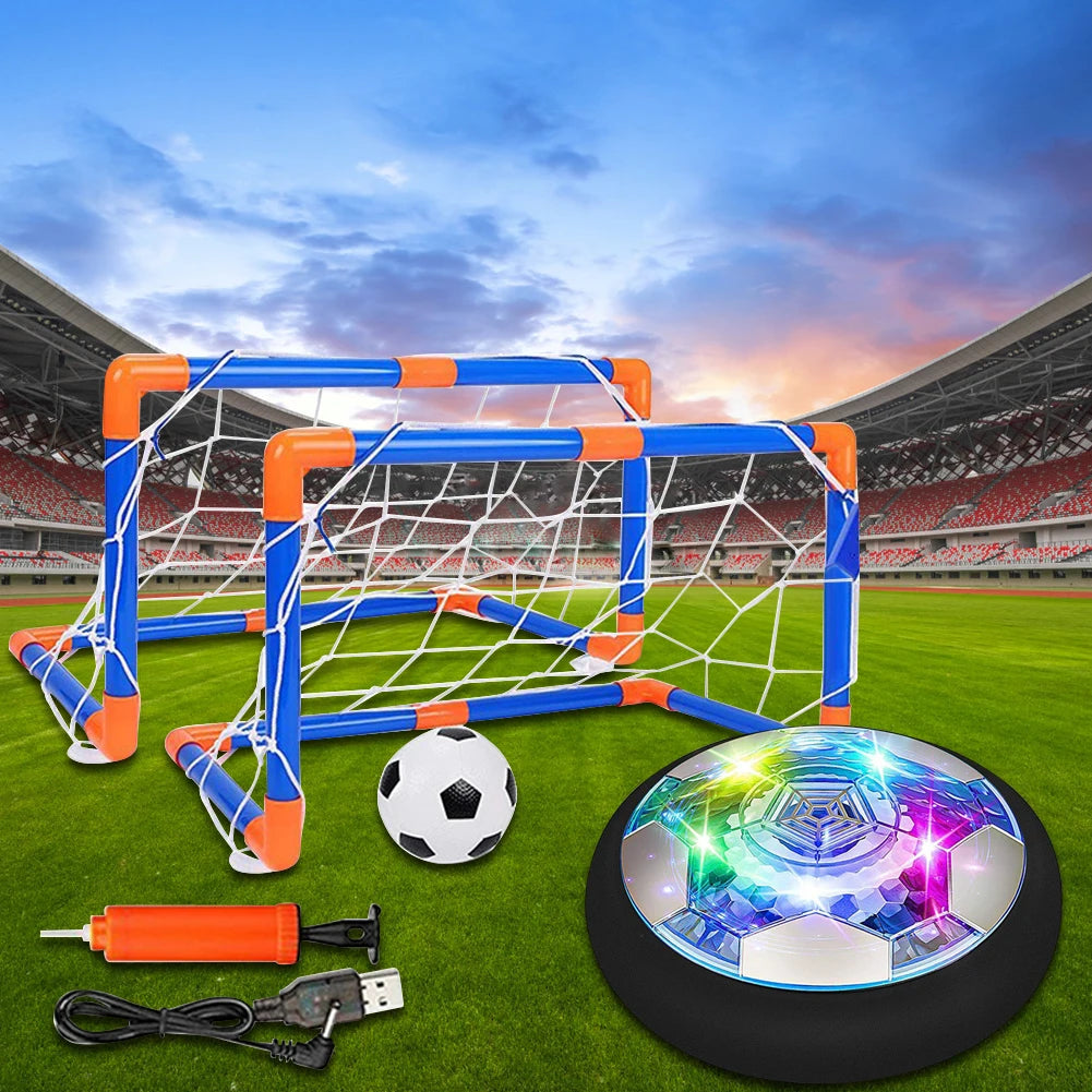 Hover Soccer Ball with LED Light and Foam Bumper Indoor Outdoor Toys Air Floating Soccer Ball Gifts for Kids