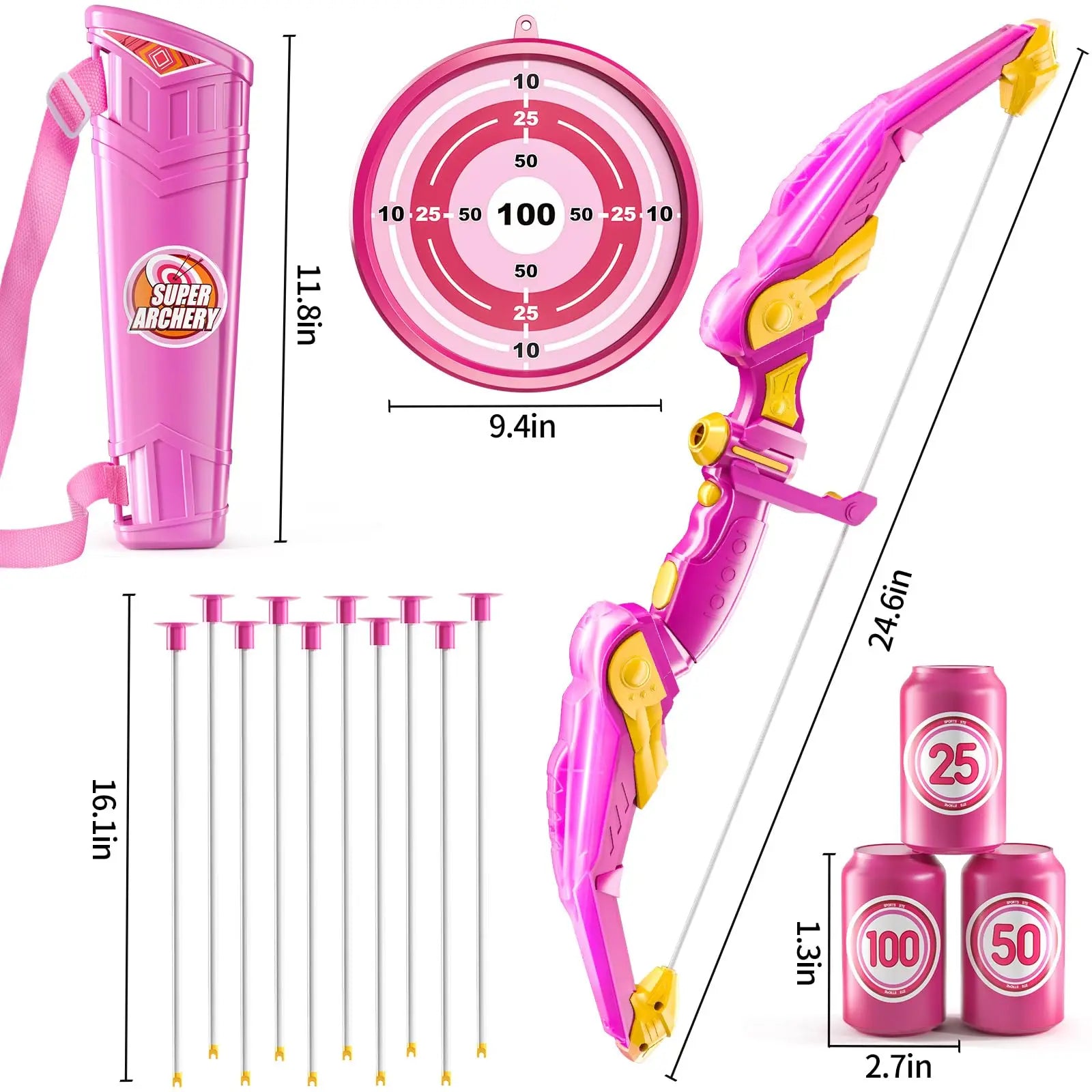 Kids LED Bow & Arrow Set – Safe Archery Toy with Target