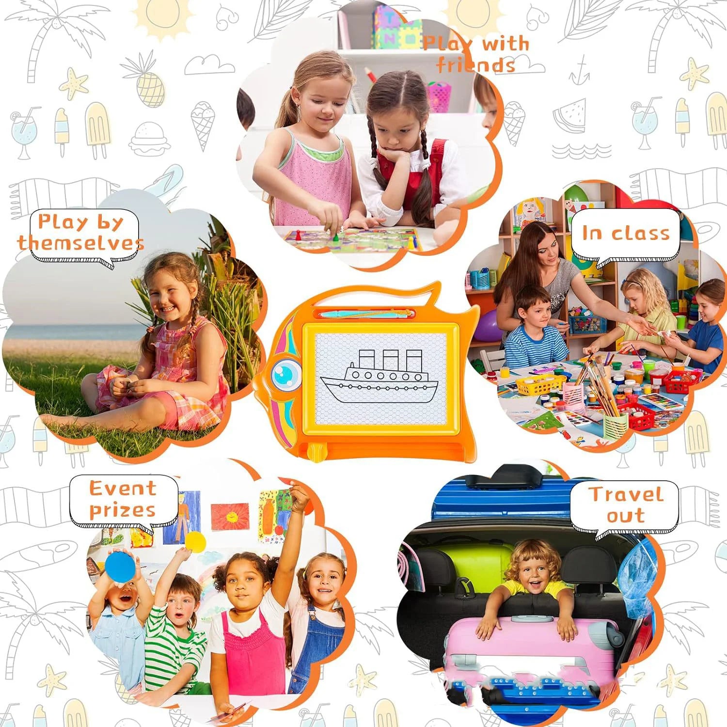 Children's colored magnetic small drawing board for early education, graffiti drawing, writing board, puzzle toy