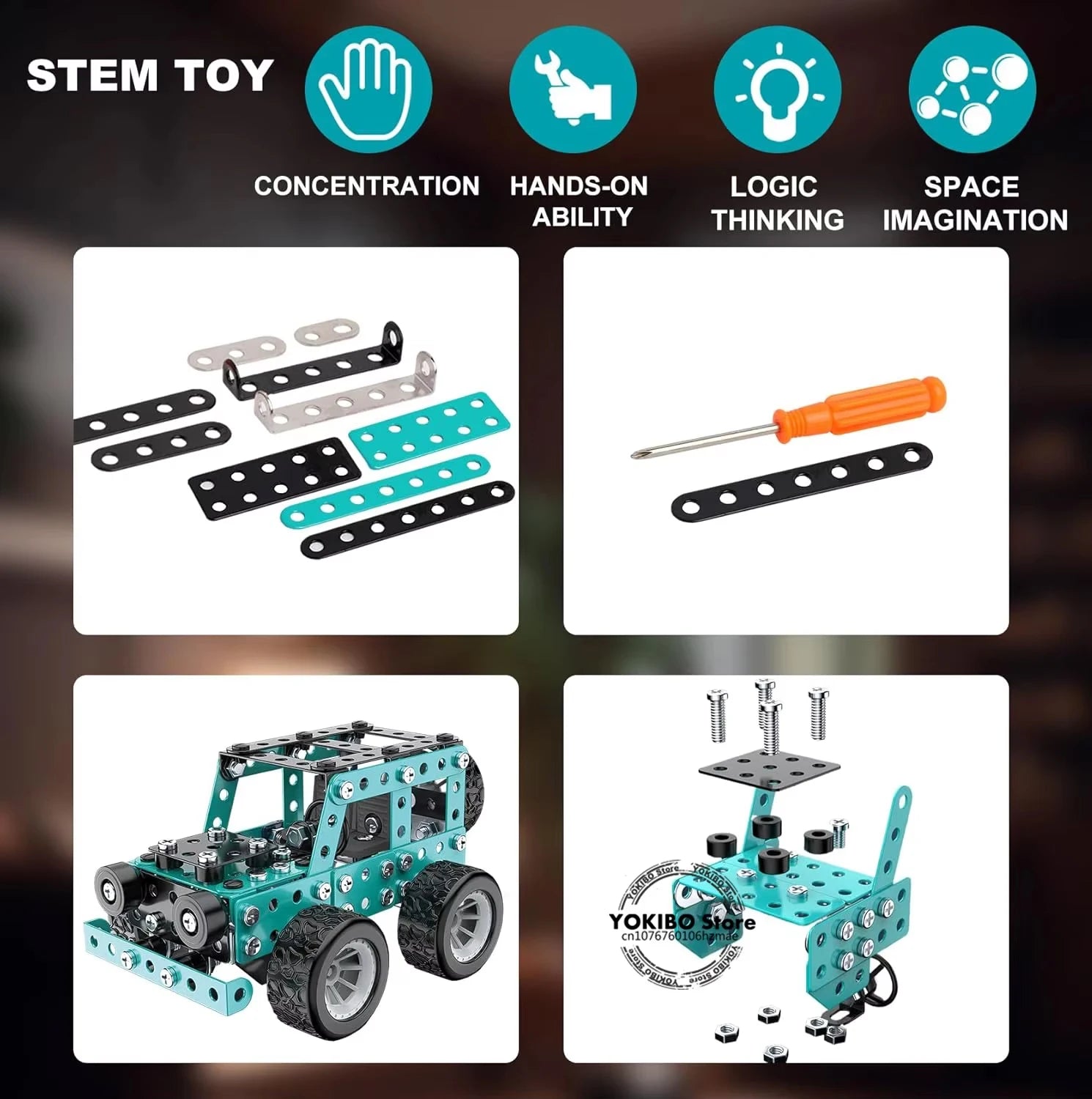 STEM Mechanical Truck Building Kit – 3D Engineering Toy for Kids