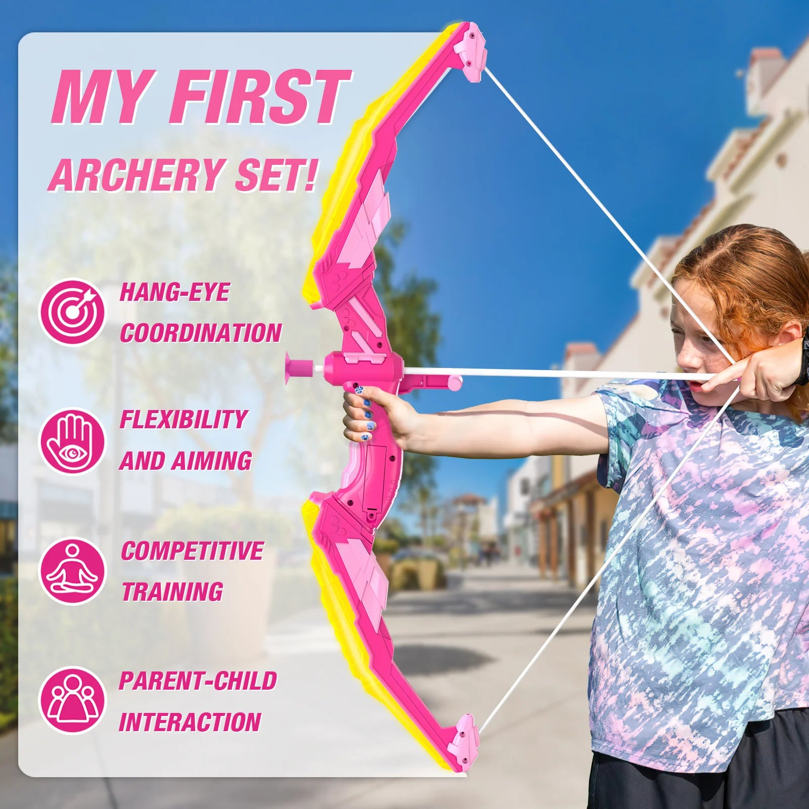 Kids LED Bow & Arrow Set – Safe Archery Toy with Target